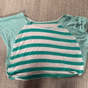 Teal and white striped tshirt